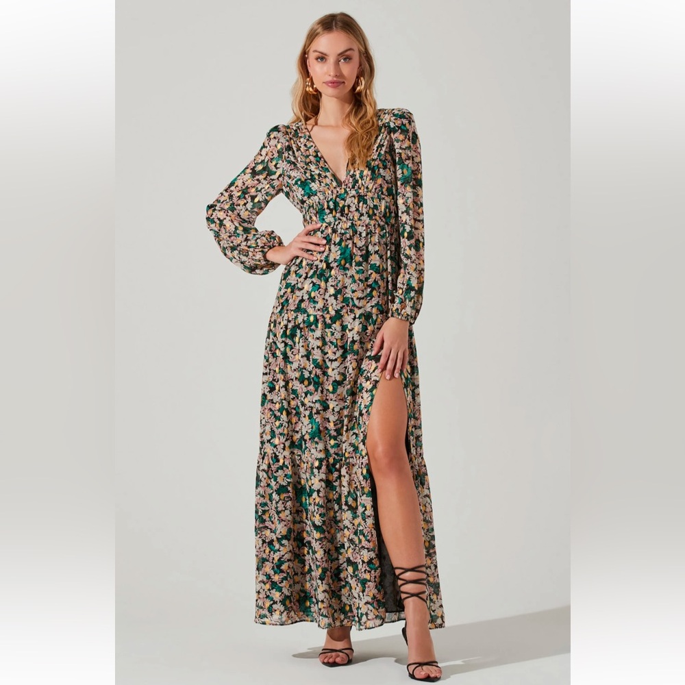 ASTR the Label Francesca Floral Print Maxi Dress, Size M New w/Tag